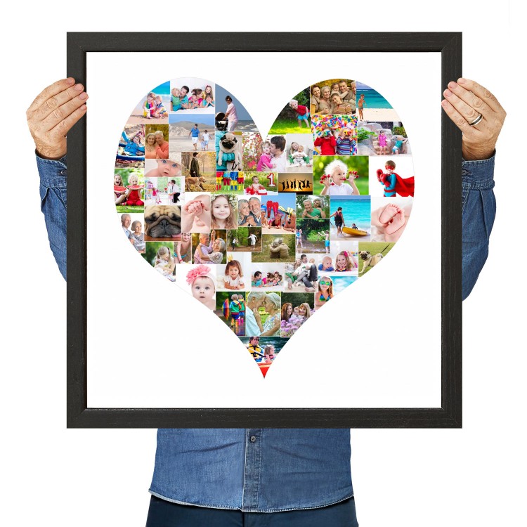 Personalised Large Photo Collage Heart